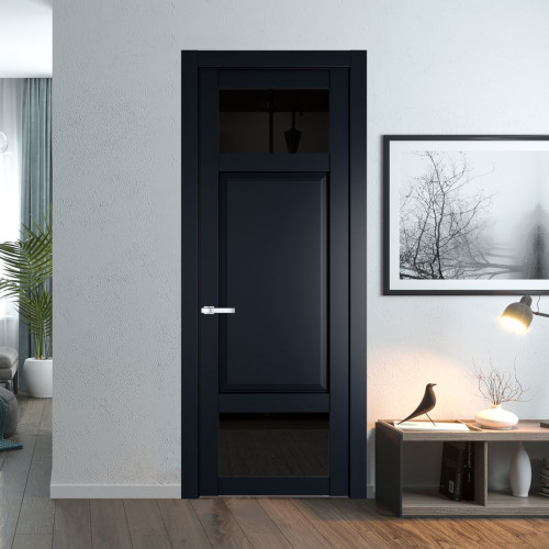 Межкомнатная дверь ProfilDoors 2.3.4 PD цвет Нэви Блу вставка Черное тонированное