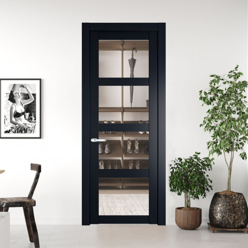 Межкомнатная дверь ProfilDoors 2.4.2 PD цвет Нэви Блу вставка Прозрачное