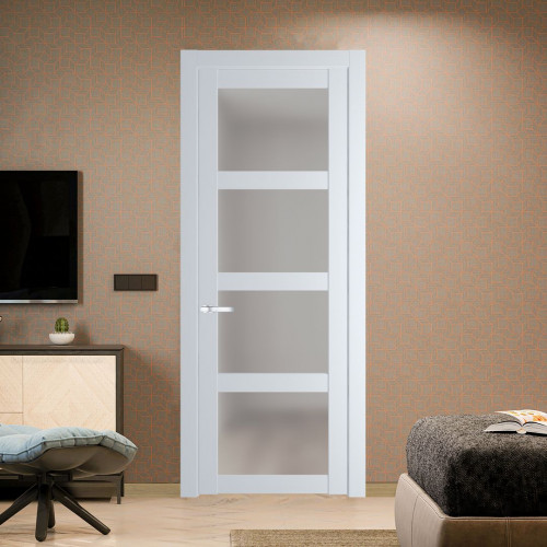 Межкомнатная дверь ProfilDoors 2.4.2 PD цвет Вайт вставка Матовое