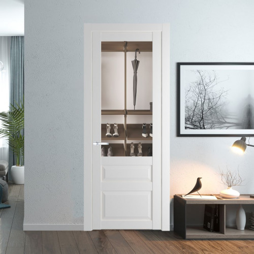 Межкомнатная дверь ProfilDoors 2.5.3 PD цвет Крем Вайт вставка Прозрачное