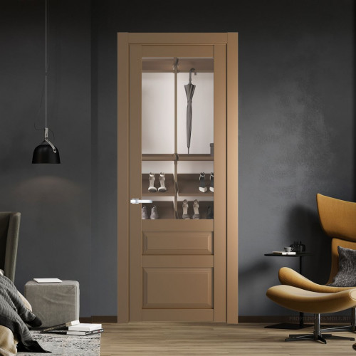 Межкомнатная дверь ProfilDoors 2.5.3 PD цвет Перламутр золото вставка Прозрачное