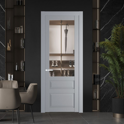 Межкомнатная дверь ProfilDoors 2.5.3 PD цвет Смоки вставка Прозрачное