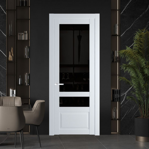 Межкомнатная дверь ProfilDoors 2.5.4 PD цвет Вайт вставка Черное тонированное
