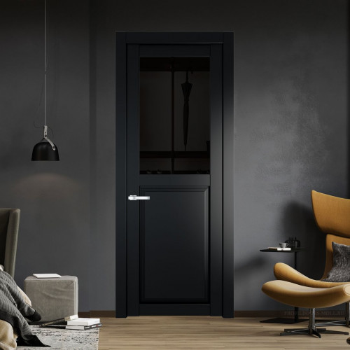 Межкомнатная дверь ProfilDoors 2.6.2 PD цвет Блэк вставка Черное тонированное