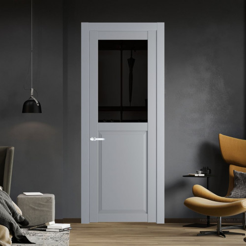Межкомнатная дверь ProfilDoors 2.6.2 PD цвет Смоки вставка Черное тонированное
