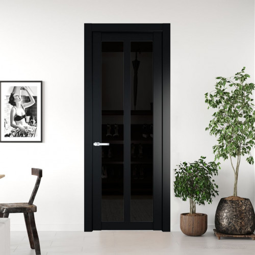 Межкомнатная дверь ProfilDoors 2.7.2 PD цвет Блэк вставка Черное тонированное