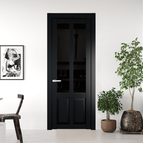 Межкомнатная дверь ProfilDoors 2.8.2 PD цвет Блэк вставка Черное тонированное