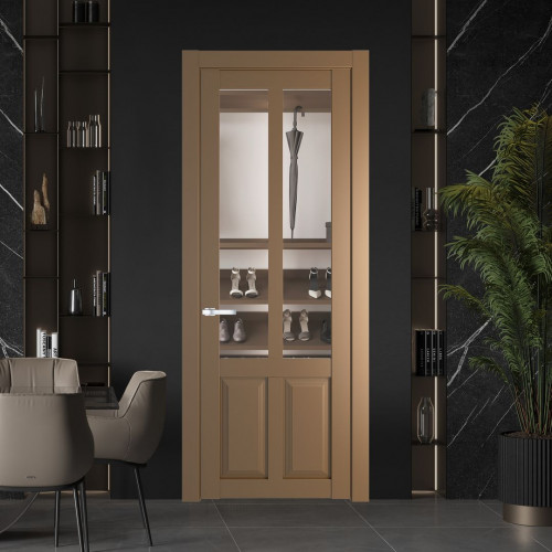 Межкомнатная дверь ProfilDoors 2.8.2 PD цвет Перламутр золото вставка Прозрачное