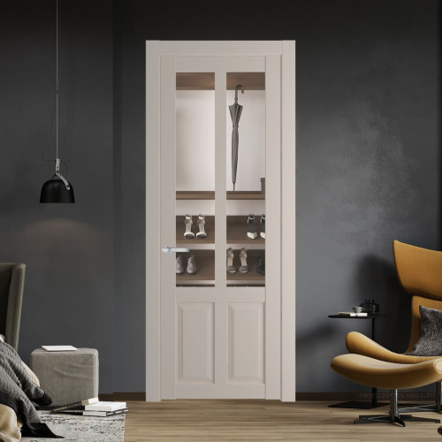 Межкомнатная дверь ProfilDoors 2.8.2 PD цвет Сэнд вставка Прозрачное