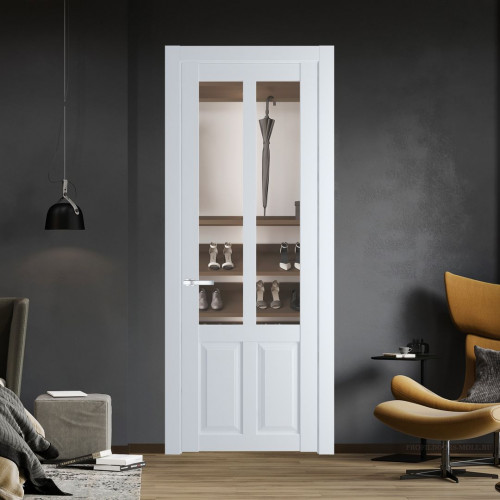 Межкомнатная дверь ProfilDoors 2.8.2 PD цвет Вайт вставка Прозрачное