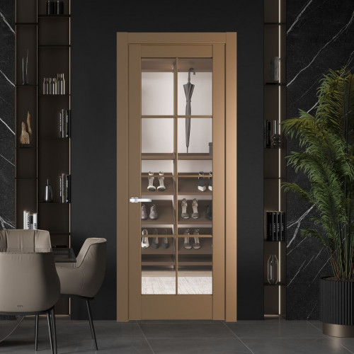 Межкомнатная дверь ProfilDoors 3.1.2 (р.8) PD цвет Перламутр золото вставка Прозрачное