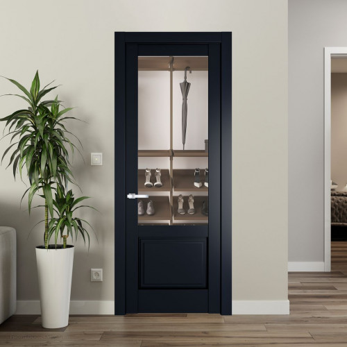 Межкомнатная дверь ProfilDoors 3.2.2 PD цвет Нэви Блу вставка Прозрачное