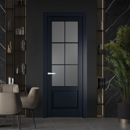Межкомнатная дверь ProfilDoors 3.2.2 (р.6) PD цвет Нэви Блу вставка Графит