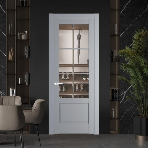 Межкомнатная дверь ProfilDoors 3.2.2 (р.6) PD цвет Смоки вставка Прозрачное