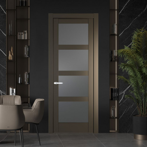 Межкомнатная дверь ProfilDoors 3.4.2 PD цвет Перламутр бронза вставка Графит