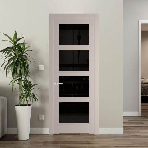 Межкомнатная дверь ProfilDoors 3.4.2 PD цвет Сэнд вставка Черное тонированное