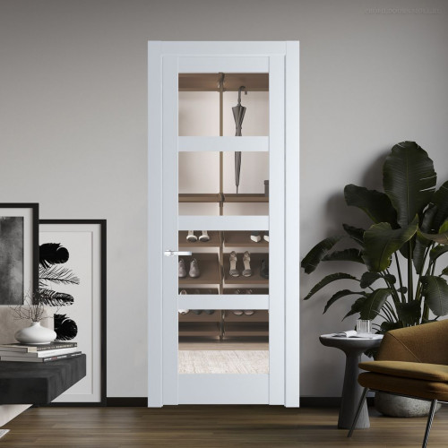 Межкомнатная дверь ProfilDoors 3.4.2 PD цвет Вайт вставка Прозрачное