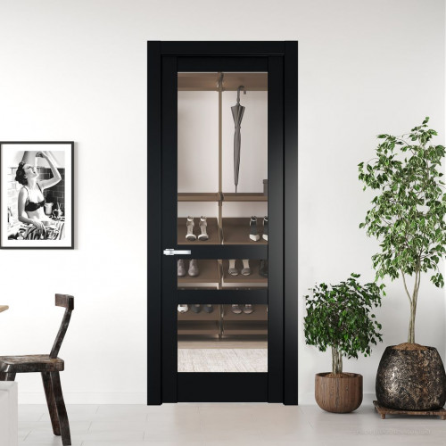 Межкомнатная дверь ProfilDoors 3.5.2 PD цвет Блэк вставка Прозрачное