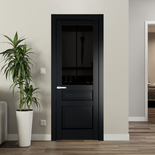 Межкомнатная дверь ProfilDoors 3.5.3 PD цвет Блэк вставка Черное тонированное