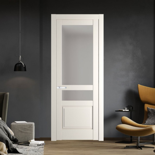 Межкомнатная дверь ProfilDoors 3.5.4 PD цвет Перламутр белый вставка Матовое