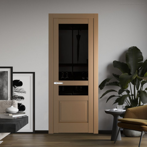 Межкомнатная дверь ProfilDoors 3.5.4 PD цвет Перламутр золото вставка Черное тонированное