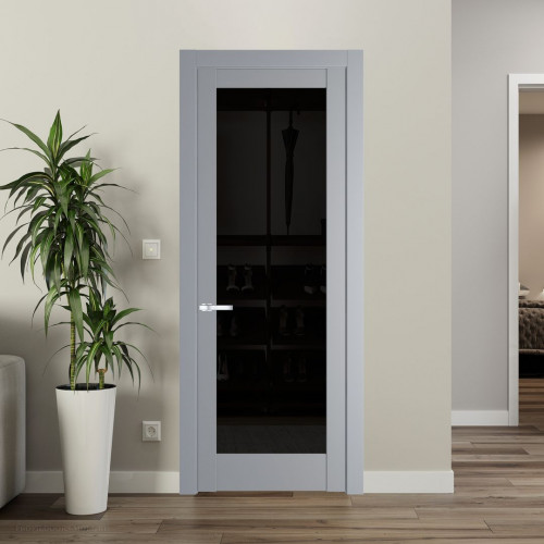 Межкомнатная дверь ProfilDoors 4.1.2 PD цвет Смоки вставка Черное тонированное