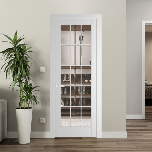 Межкомнатная дверь ProfilDoors 4.1.2 (р.15) PD цвет Крем Вайт вставка Прозрачное