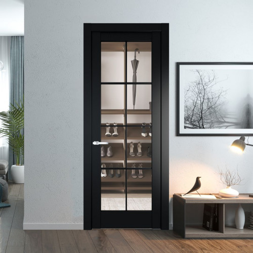 Межкомнатная дверь ProfilDoors 4.1.2 (р.8) PD цвет Блэк вставка Прозрачное