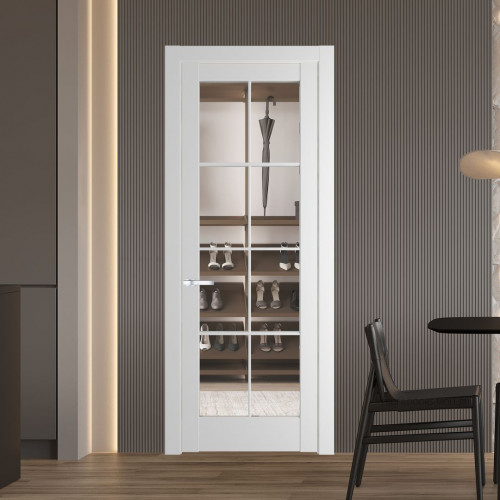 Межкомнатная дверь ProfilDoors 4.1.2 (р.8) PD цвет Крем Вайт вставка Прозрачное