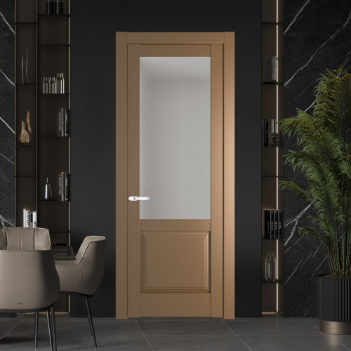 Межкомнатная дверь ProfilDoors 4.2.2 PD цвет Перламутр золото вставка Матовое
