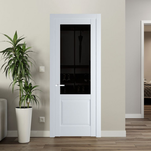 Межкомнатная дверь ProfilDoors 4.2.2 PD цвет Вайт вставка Черное тонированное