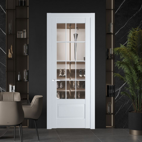 Межкомнатная дверь ProfilDoors 4.2.2 (р.12) PD цвет Вайт вставка Прозрачное