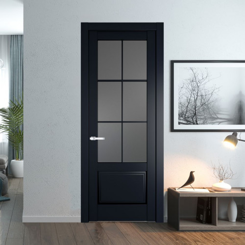 Межкомнатная дверь ProfilDoors 4.2.2 (р.6) PD цвет Нэви Блу вставка Графит