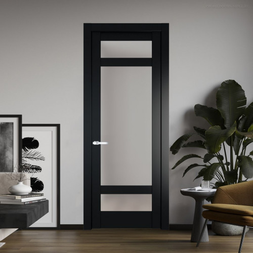 Межкомнатная дверь ProfilDoors 4.3.2 PD цвет Блэк вставка Матовое