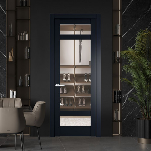 Межкомнатная дверь ProfilDoors 4.3.2 PD цвет Нэви Блу вставка Прозрачное