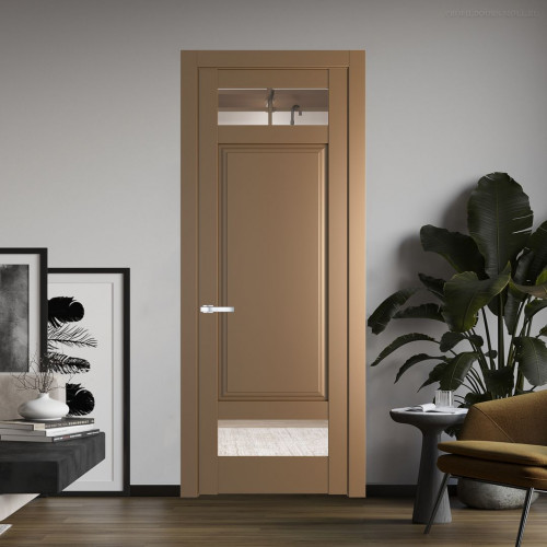 Межкомнатная дверь ProfilDoors 4.3.4 PD цвет Перламутр золото вставка Прозрачное