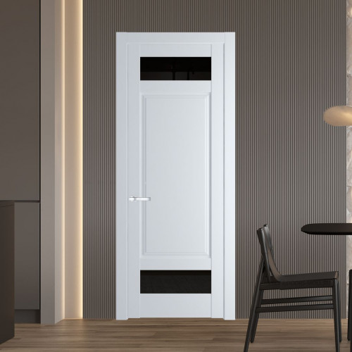 Межкомнатная дверь ProfilDoors 4.3.4 PD цвет Вайт вставка Черное тонированное
