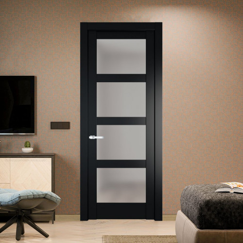 Межкомнатная дверь ProfilDoors 4.4.2 PD цвет Блэк вставка Матовое