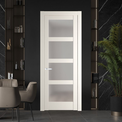 Межкомнатная дверь ProfilDoors 4.4.2 PD цвет Перламутр белый вставка Матовое