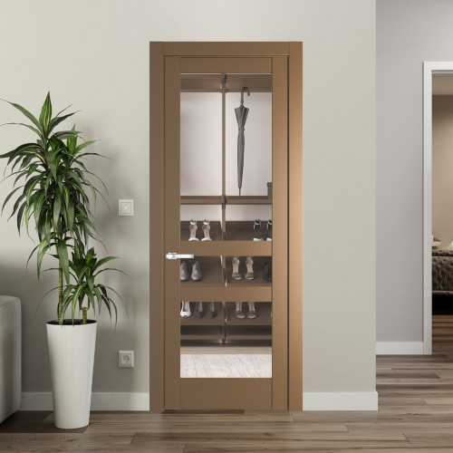 Межкомнатная дверь ProfilDoors 4.5.2 PD цвет Перламутр золото вставка Прозрачное