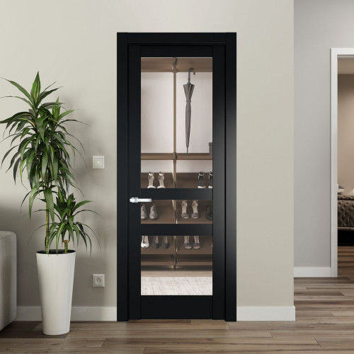 Межкомнатная дверь ProfilDoors 4.5.3 PD цвет Блэк вставка Прозрачное