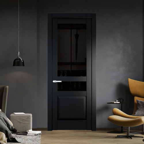 Межкомнатная дверь ProfilDoors 4.5.4 PD цвет Блэк вставка Черное тонированное