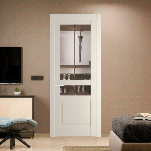 Межкомнатная дверь ProfilDoors 4.5.4 PD цвет Кремовая Магнолия вставка Прозрачное