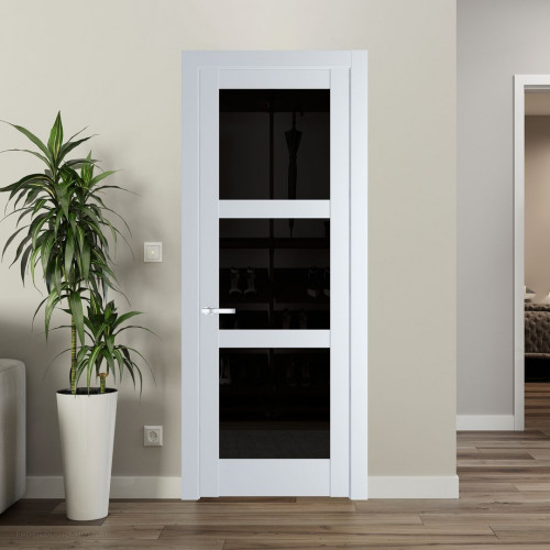 Межкомнатная дверь ProfilDoors 4.6.2 PD цвет Вайт вставка Черное тонированное