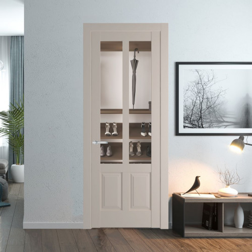 Межкомнатная дверь ProfilDoors 4.8.2 PD цвет Сэнд вставка Прозрачное