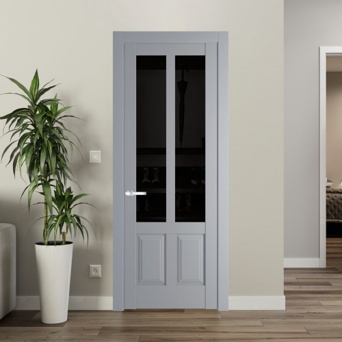 Межкомнатная дверь ProfilDoors 4.8.2 PD цвет Смоки вставка Черное тонированное