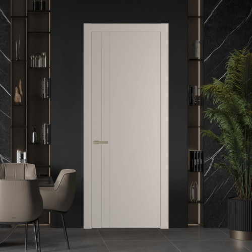Межкомнатная дверь ProfilDoors 12 PW Сэнд Глухая молдинг Никель матовый