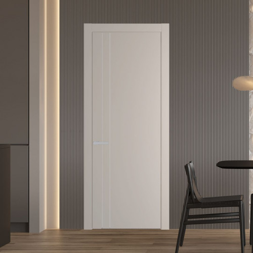 Межкомнатная дверь ProfilDoors 12 PW Сэнд Глухая молдинг Серебро
