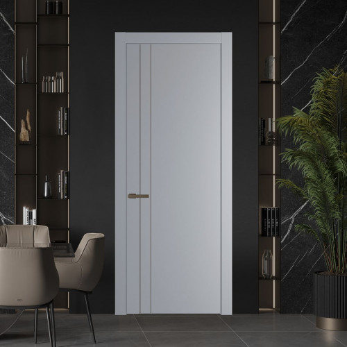 Межкомнатная дверь ProfilDoors 12 PW Смоки Глухая молдинг Деорэ