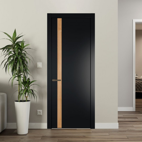 Межкомнатная дверь ProfilDoors 18 PW Блэк Дуб Карамель молдинг Деорэ
